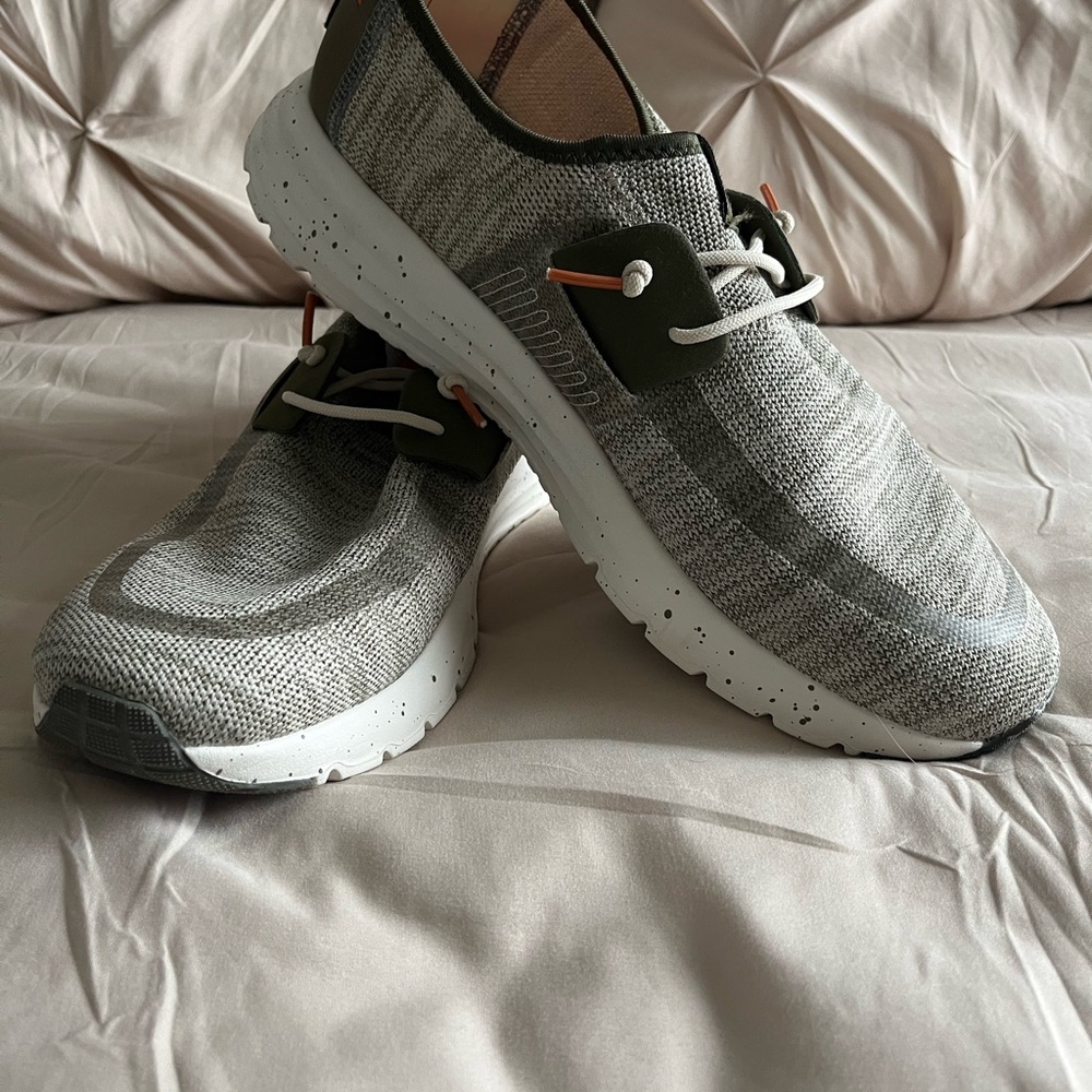 Hey Dude Gray and White Men's Sneakers